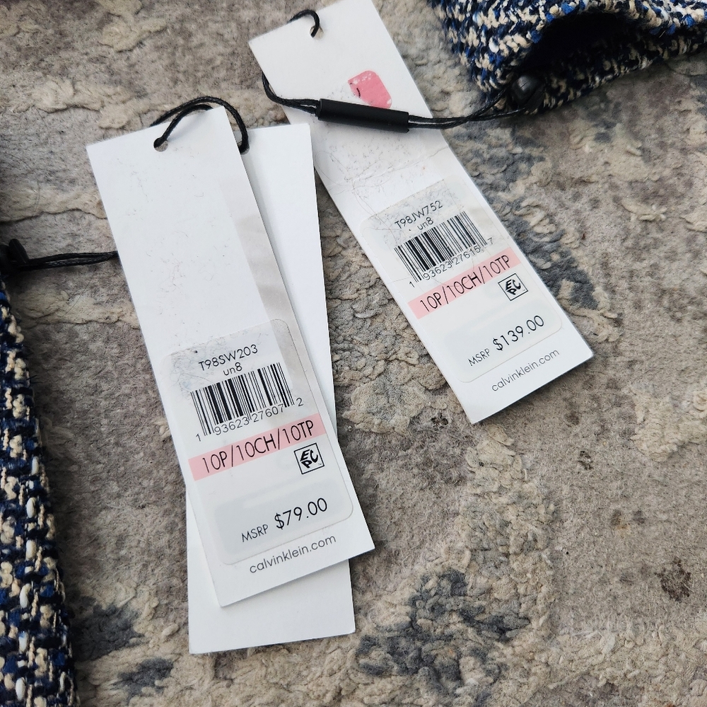 Calvin Klein | NWT 2 Pc Tweed Blazer & Pencil Skirt Set - Picture 4 of 12
